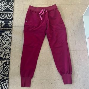 Figs *LIMITED EDITION* Dark Magenta Jogger Scrub Pants, size small